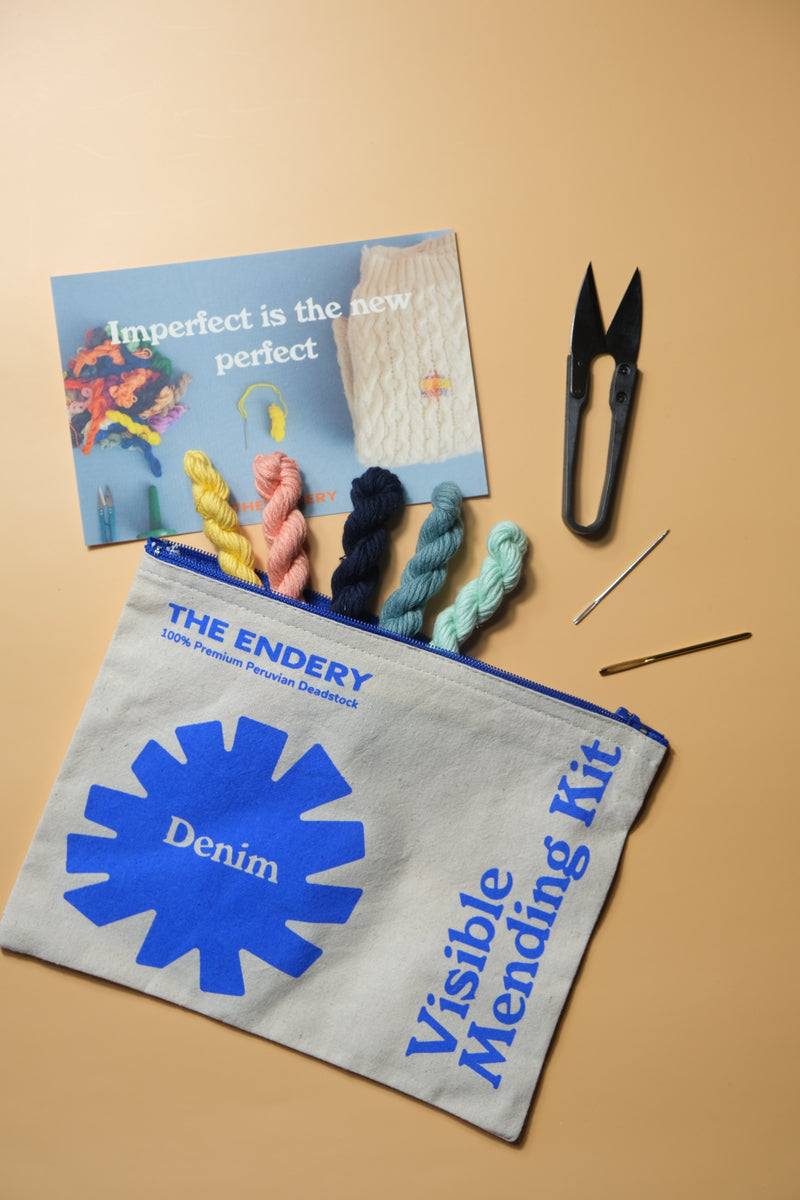 Pocket Denim Visible Mending Kit in Rescued Pima Cotton